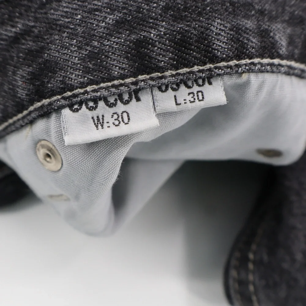 Vintage US-CUP Black Acid Wash Straight Leg Jeans Mens 30x30 High Rise 90s Denim